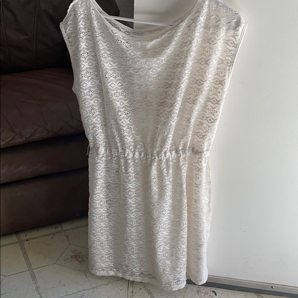 White see through throw over